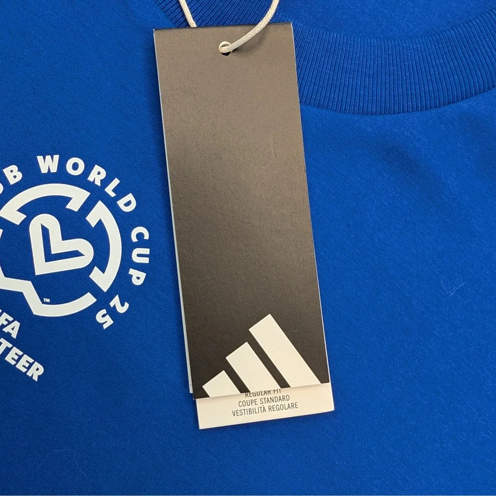 NWT adidas FIFA Club World Cup 2025 Volunteer Tee Blue 2XL Soccer Cotton